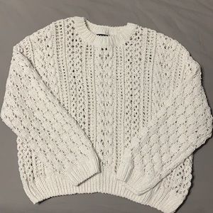 FOREVER 21 - White Loose Knit Sweater - L